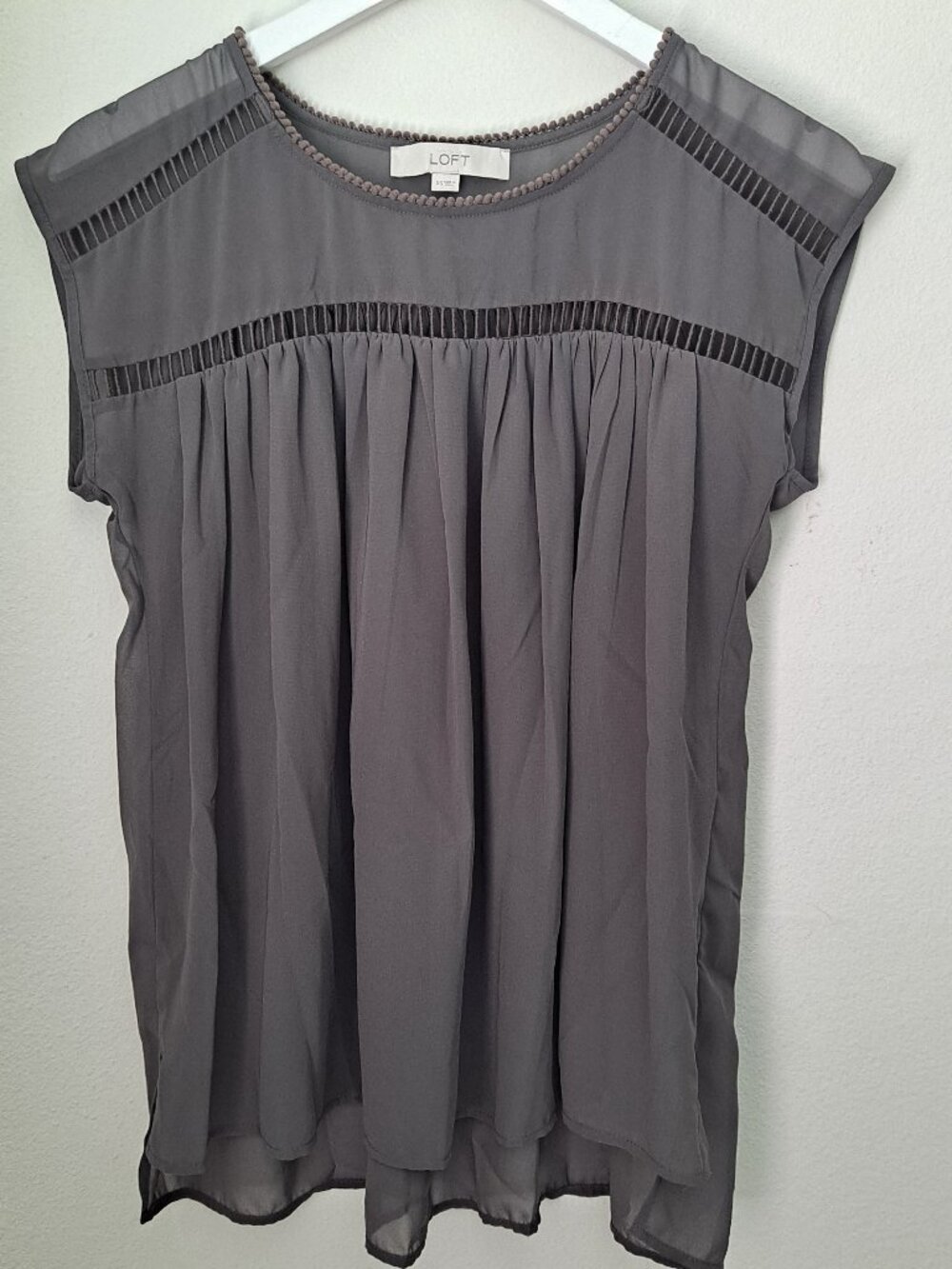 Loft sheer pleated top